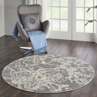 Nourison Jubilant Modern Botanical Abstract Grey Area Rug