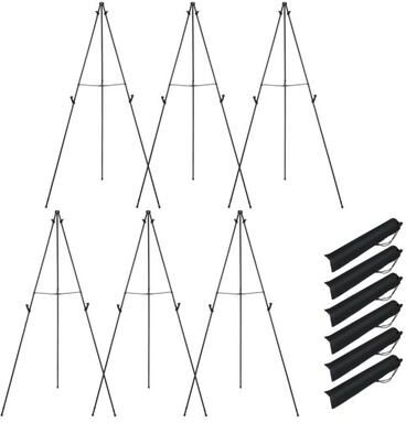 Costway 166 CM Metal Easel Stand Set 6-Pack-Black