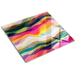 GLASPLATTE 60x52 cm Abstrakte Wellen