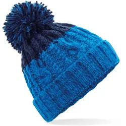 Beechfield Unisex Apres Beanie Bommel-Mütze B437 azure blue/oxford navy one size