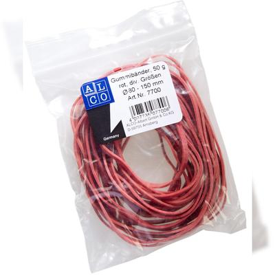 Alco Gummiband Naturkautschuk sortiert rot 50g
