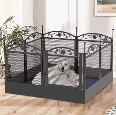 Uplift Curations Heavy Duty Dog Playpen Large Pet Exercise Enclosure With Waterproof Mat For Indoor And Outdoor Heavy Duty Dog Playpen Large Pet Exercise Enclosure With Waterproof Mat For Indoor And Outdoor