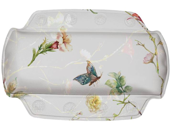 Nackenkissen KLEINE WOLKE Flores , bunt (multicolor), B:22cm H:3cm L:32cm, Polyvinylchlorid, Funktionskissen, Nackenkissen, mit Saugnäpfen für stabilen Halt