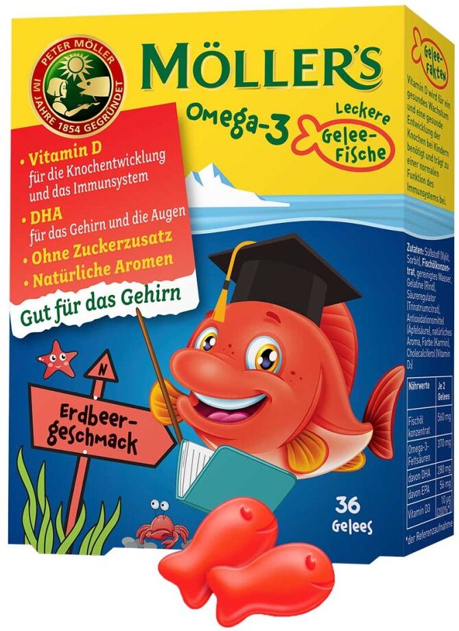 Möller's Omega-3 Gelee Fisch Erdbeere