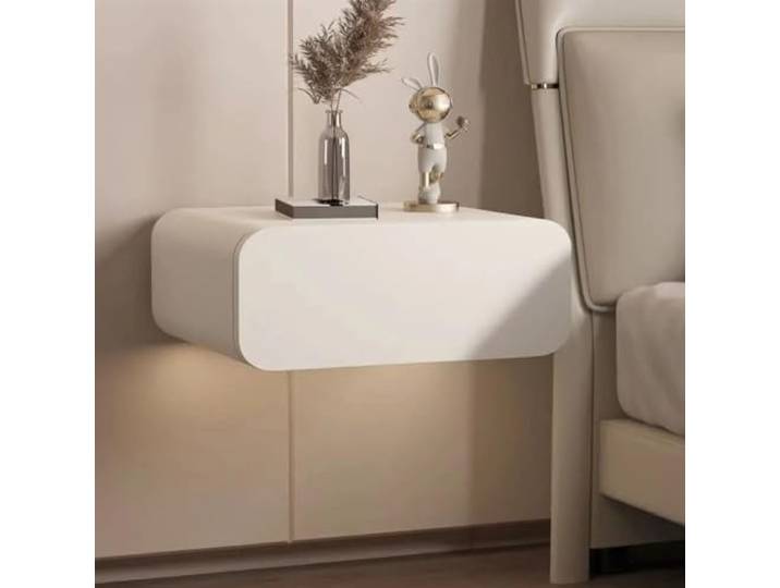 An Der Wand Montierter Schwebender Nachttisch, Aus Holz Mit Schublade For Schlafzimmerdekoration Und For Schlafzimmerdekoration Und(White,50 cm)