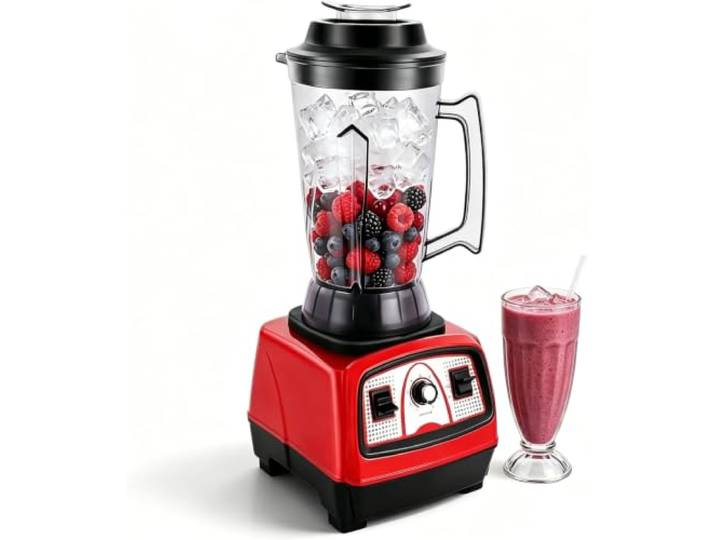 Kommerzielle Standmixer 4L 2200W Smoothie Maker Hochleistungsmixer 2-in-1 Professioneller Großvolumiger Küchenmixer, Hochleistungs Mixer für Haushalt & Gastronomie