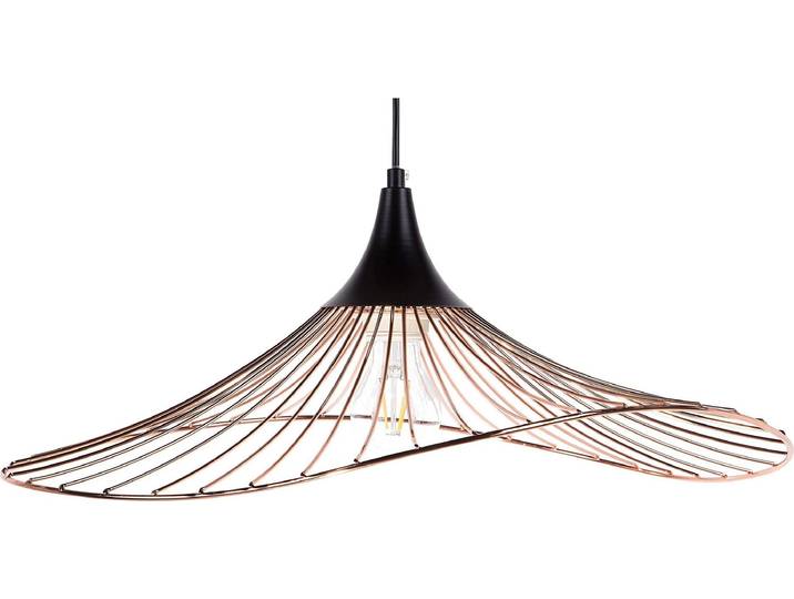 BELIANI Hängeleuchte Kupfer Metall Glühbirnen-Optik Schirm mit Gitter in Trichterform für Wohnzimmer Esszimmer Minimalistischer Stil