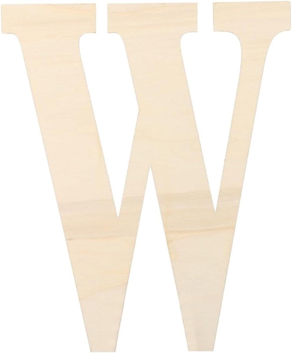 Houten Letter Alfabet Knutsels Decoratie Natuurlijk Hout Hoogte: 30 cm - Naturel