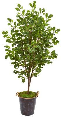 Nearly Natural "68"" Oak Artificial Tree in Decorative Planter"