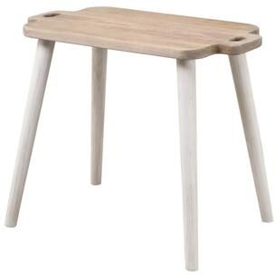 Last Chance Pine Side Table, Brown/ White