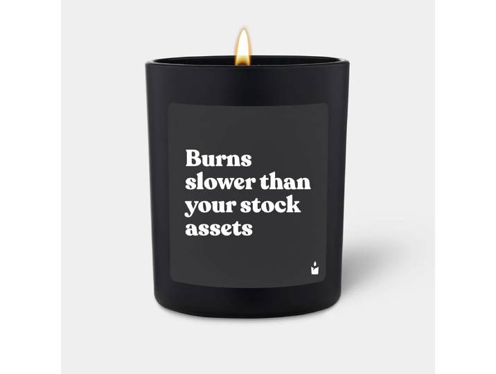 Duftkerze Schwarz Woody Burns slower than your stock assets