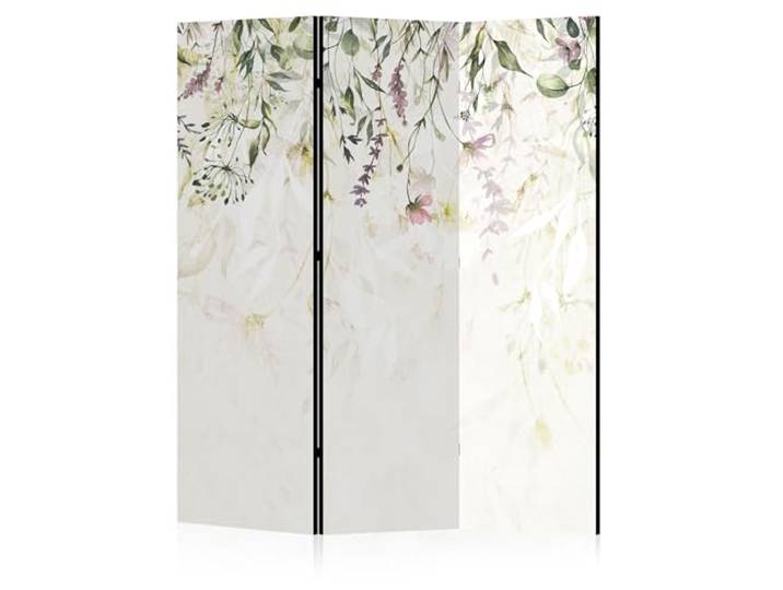 LUMASOUL Paravent Raumteiler Innen einseitig Bedruckt 135x172 cm Blumen 3 teilig Dekorativ, Shoji-Stil, faltbar, freistehend, als Sichtschutz für Wohnräume Natur