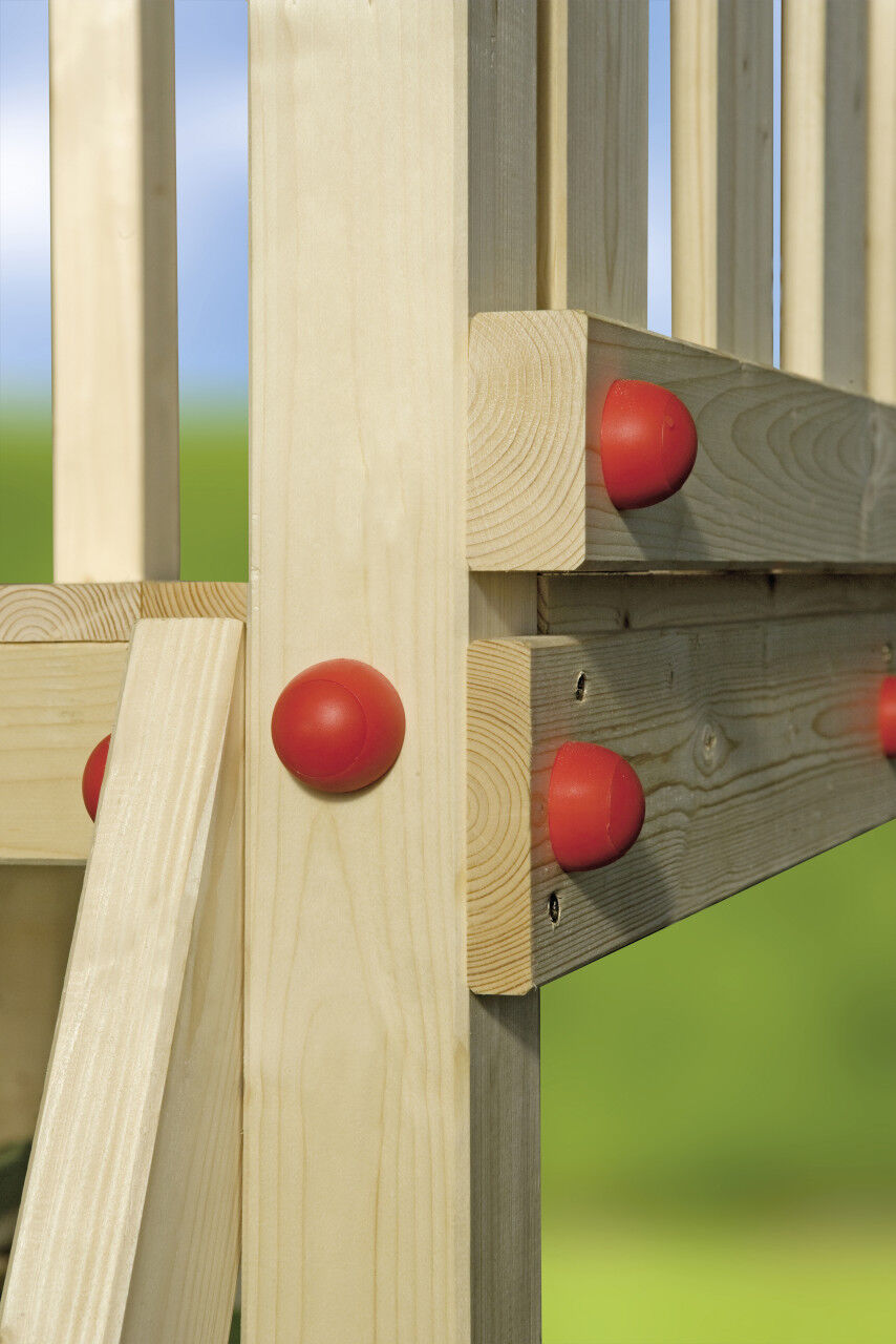 Weka Spielturm Tabaluga 405 x 290 x 331 cm mit Schaukel, Sandkasten, Schaukelnetz