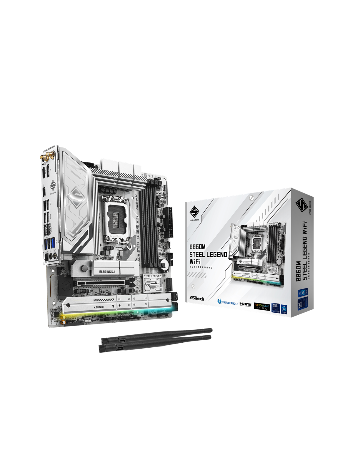 ASRock B860M Steel Legend WiFi Mainboard - Intel B860 - Intel LGA1851 - DDR5 RAM - Micro-ATX