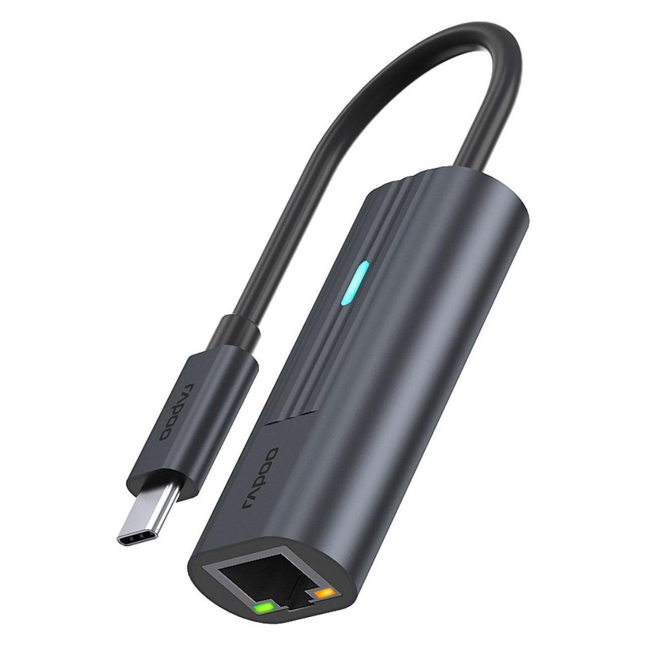 Rapoo USB-C Adapter USB-C auf Gigabit LAN (USB-C, RJ45 Gigabit Ethernet (1x)) (11408)