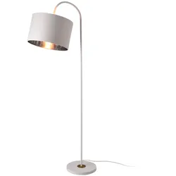 Helloshop26 - Moderne Stehleuchte Design aus Metall und Stoff 173 cm weiß