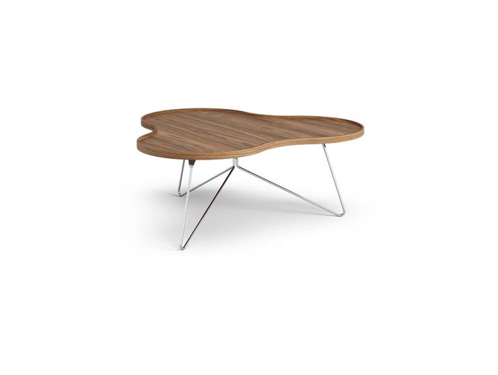 Swedese Table Flower Mono édition spéciale 107x114 cm H45 cm noyer laqué acier chromé