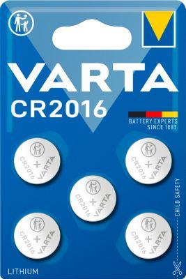 Knopfzelle VARTA Professional Electronics CR2016, Spannung 3 V, Kapazität 90 mAh, Lithium, 5 Stück