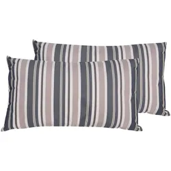 GARTENKISSEN 2er-Set dunkelblau/beige gestreift 40/70 cm Kastos