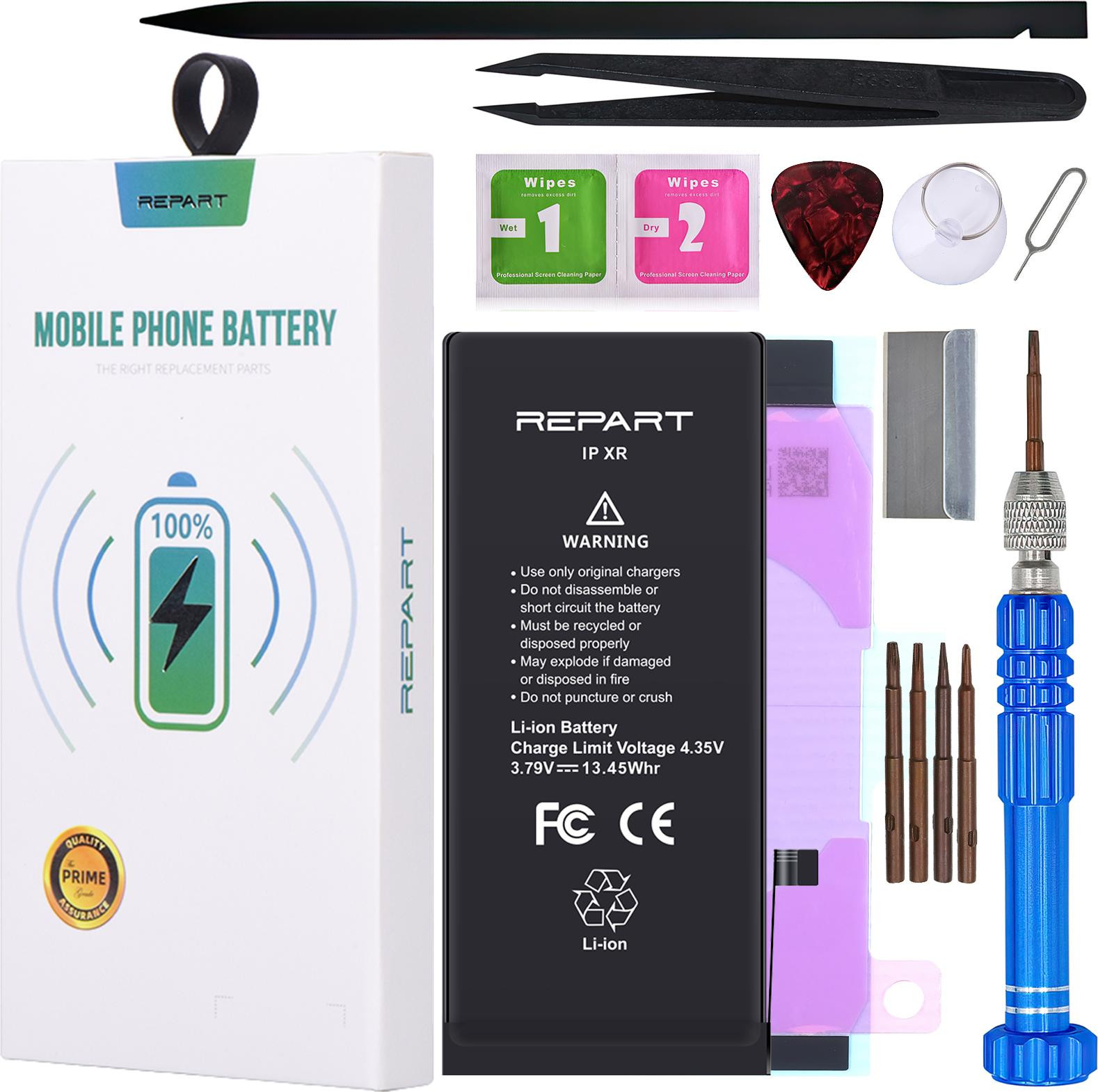 REPART Accu voor Apple iPhone XR, 3550mAh, Grotere Capaciteit
