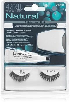 Ardell Natural pestanas com cola 101 Demi Black 4 un.. Natural