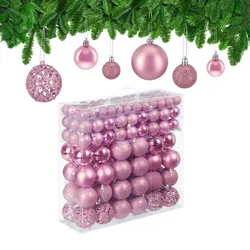 Relaxdays Weihnachtskugeln im 150er Set Rosa,Silber