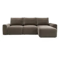 INNOVATION LIVING Ecksofa Norum Chunky Chaiselounge Stoff Brown