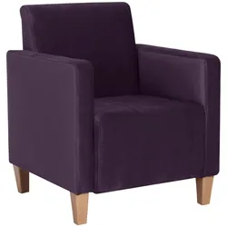 SESSEL Karol Bezug Samtvelours Buche natur / purple