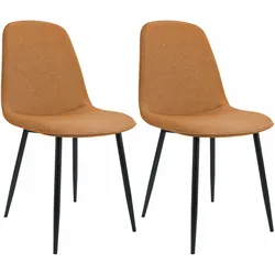 CLP 2er Set Esszimmerstuhl Maryam Stoff   Farbe: orange, Material: Stoff