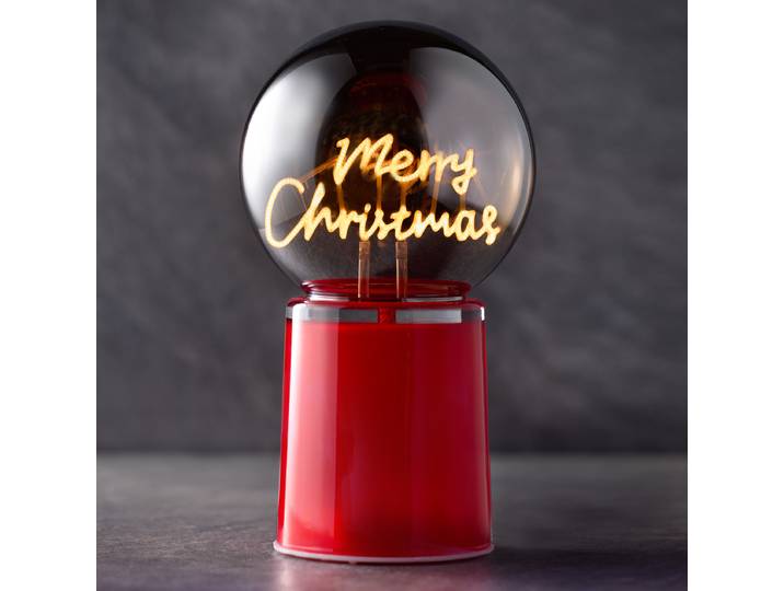 Kugel Merry Xmas 12 x 21 x 12cm Rot/Rot