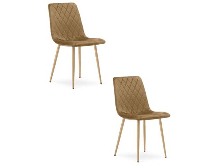Esszimmerstühle NORDEN, Gepolsterter Stühle Esszimmer, Küchenstühle Esstisch Stühle Mit Velours Polster, Polsterstuhl Leicht zu Reinigen, Stuhl Esszimmer, Bronze / Beine Holz - 2er