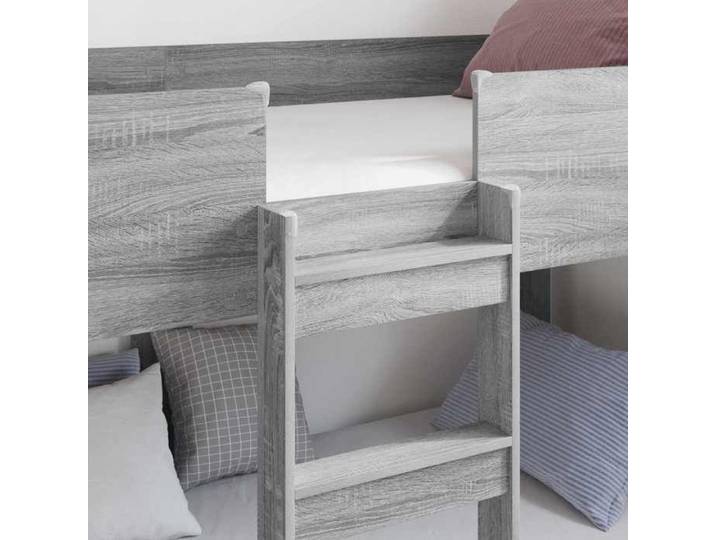 Lit 1 place - 80 x 200 cm - Gris - - Lit superposé pour enfants - moderne - pour enfants 899371