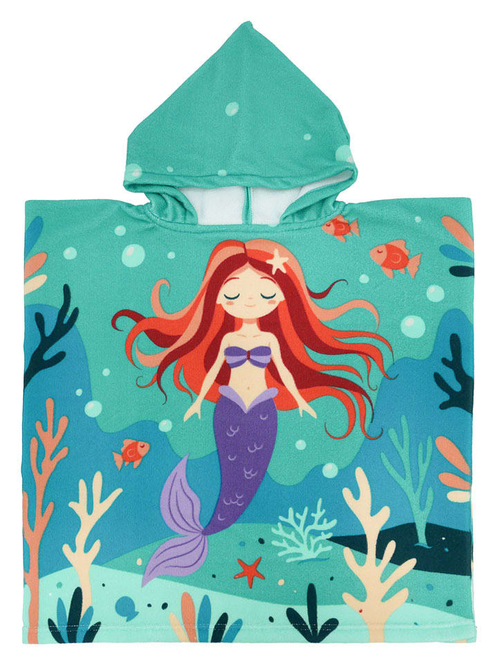 Le Comptoir de la Plage Badeponcho ''Sirena'' in Türkis/ Bunt - (L)60 x (B)60 cm - onesize
