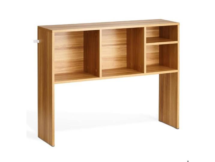 Rangement optimisé étagère de bureau 1 niveau 94x24x73 cm organiseur coloris bois avec pieds antidérapants