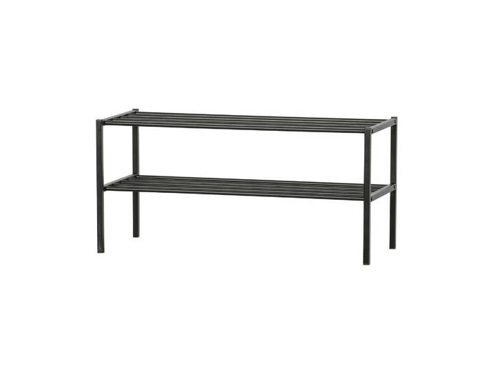 Etagère en métal noir, 2 étagères, autoportante, bas, empilable -