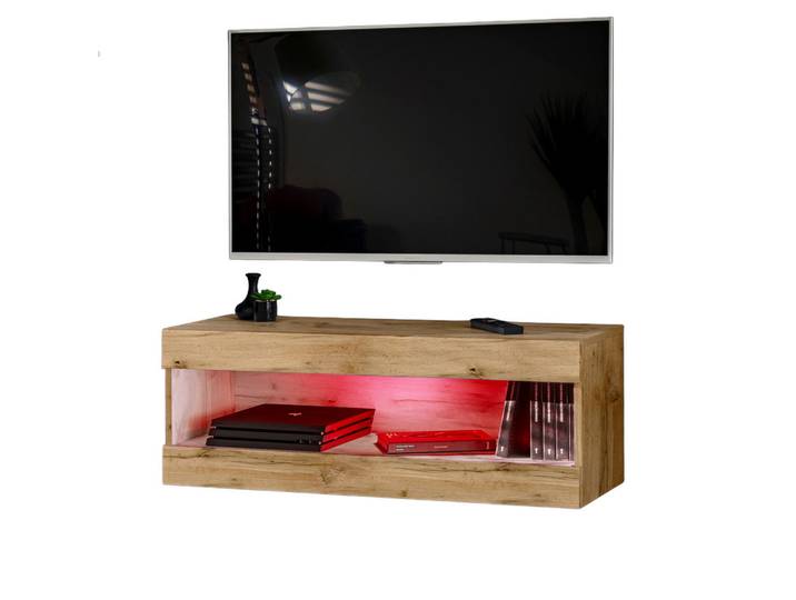 Komodee Hängeboard TV Tivoli Rtv2+Rgb Offener Raum Wotan + Wotan, Eiche Wotan, 100x36x35 cm, Wohnzimmer, TV Möbel, Lowboards, Lowboards hängend