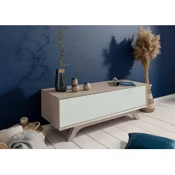 TV-Board Akazie 125x45x45 braun-weiß lackiert TROMSO #107
