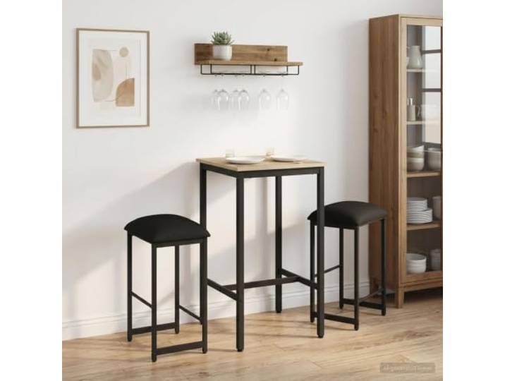 YUTAASU Barhocker 2er Set Schwarz 40x32x64 cm Holzwerkstoff