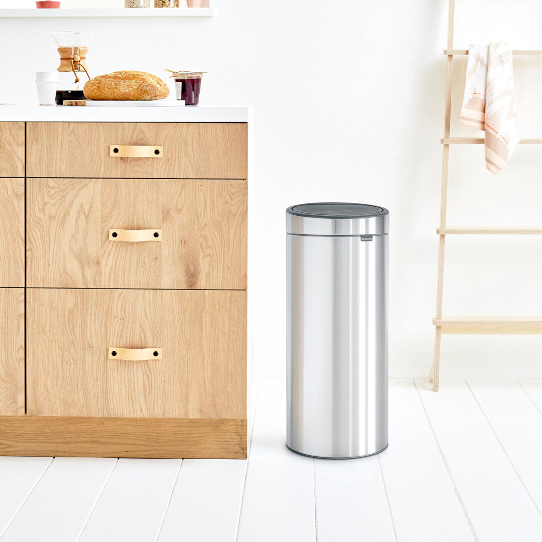Brabantia 30 Litre Touch Bin Matt Steel 30L
