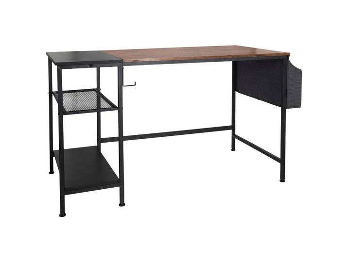 Mid.you Schreibtisch, Braun, Schwarz, rechteckig, eckig, 60x76x120 cm, Stauraum, Regal, Büromöbel, Schreibtische, Schreibtische
