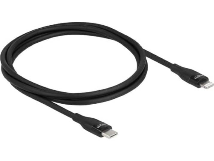 Delock Data- en oplaadkabel USB Type-C naar Lightning™ zwart 1 m MFi