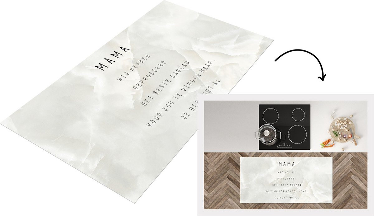 KitchenYeah Keukenloper Vinyl - Mama je hebt ons al - 120 x 60 cm