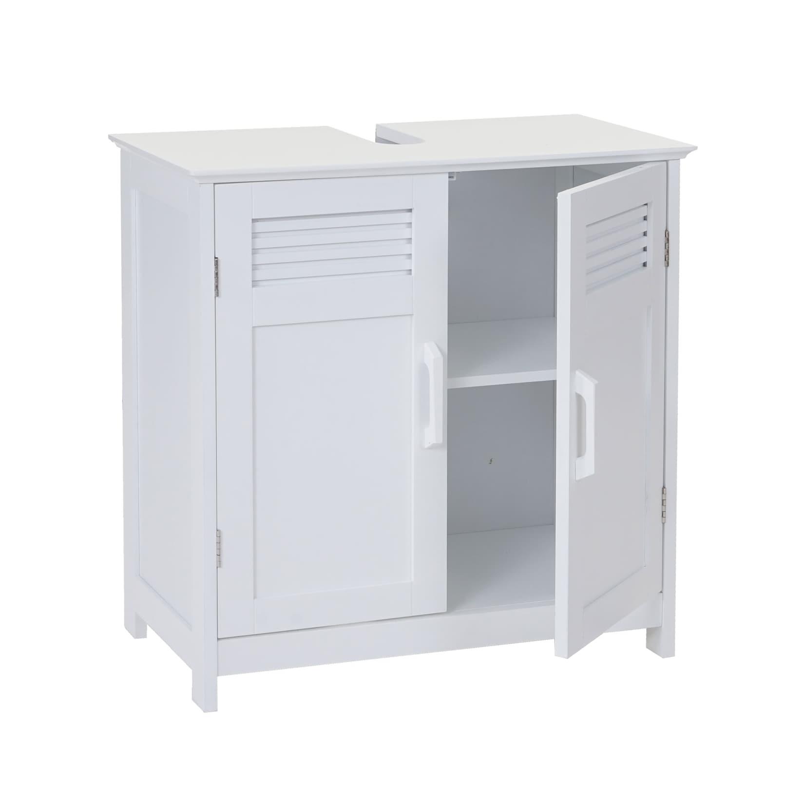Waschbeckenunterschrank MCW-A85, Badschrank 60x60x30cm ~ weiß