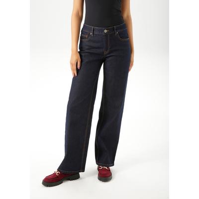 Straight-Jeans ANISTON CASUAL, Damen, Gr. 40, N-Gr, blau (raw denim), Denim/Jeans, Obermaterial: 81% Baumwolle, 17% Polyester, 2% Elasthan, unifarben, figurumspielend lang, Jeans Straight-Jeans, mit trendig weitem Bein, Topseller