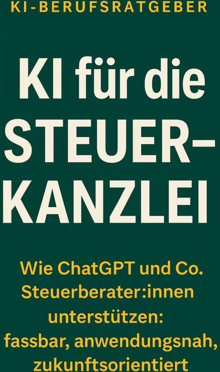 KI für Steuerberater:innen - Ein Praxisratgeber für Steuer-Kanzleien: Wie Sie ChatGPT sicher, effizient und professionell in der Steuerberatung ... für Ihren Kanzleialltag (KI-Berufsratgeber) - Preis vom 09.10.2026 07:28:09 h