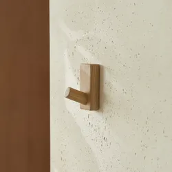 Rechteckiger Kleiderhaken aus massivem Eichenholz Eda