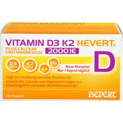 Vitamin D3 K2 Hevert+calcium und Magnesium 2000 Ie 120 ST