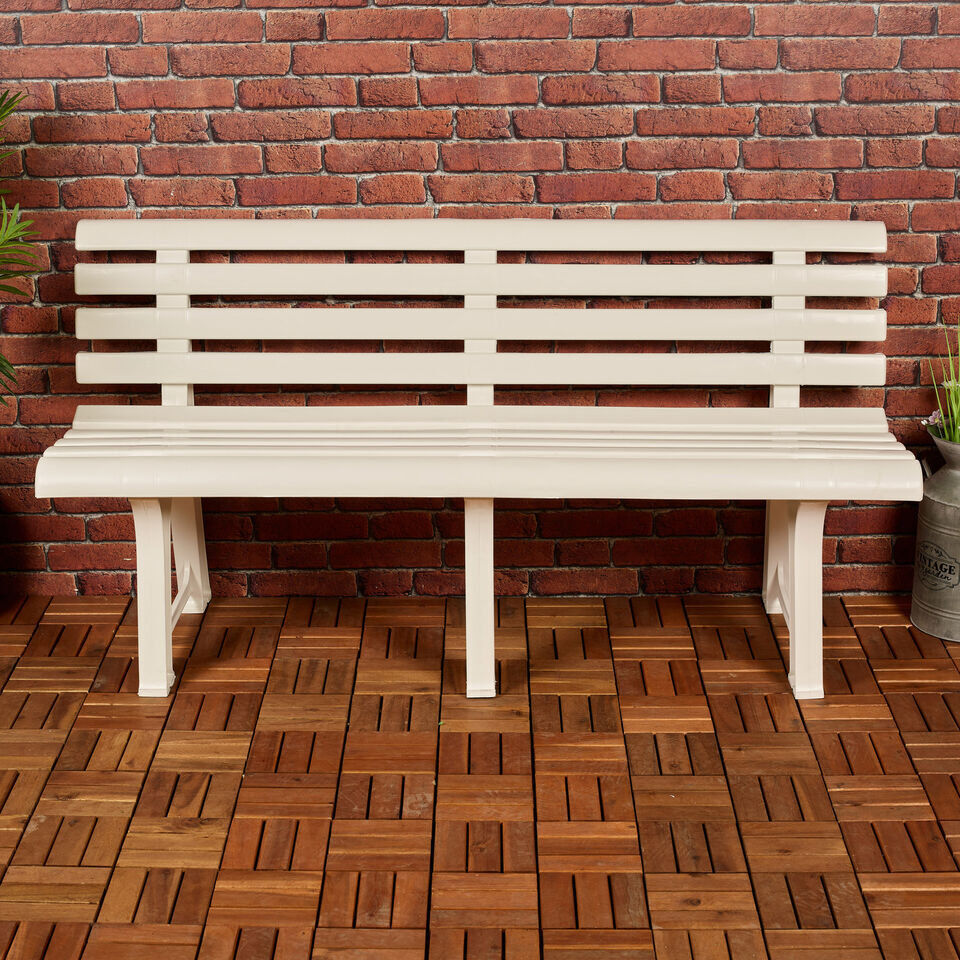 Lark Manor Plastic Garden Bench White