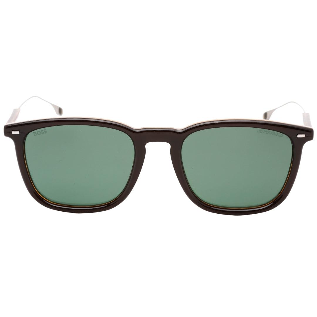 Hugo Boss – Sonnenbrille mit braunem Rahmen und gestreiften Gläsern