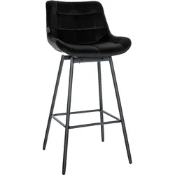 CLP Barhocker Weston Schwenkbar Samt   Farbe: schwarz, Material: Samt